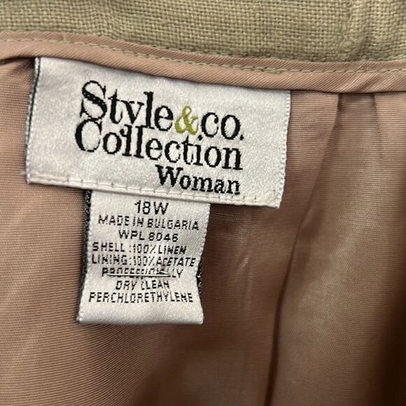 STYLE & CO WOMAN COLLECTION SKIRTSUIT 100% LINEN SIZE 18W - Picture 4 of 4
